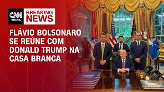 Vídeo: Flávio Bolsonaro se reúne com Trump na Casa Branca; Eduardo participa do encontro | HORA H