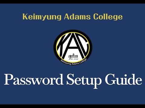 First Time Password Setup Guide