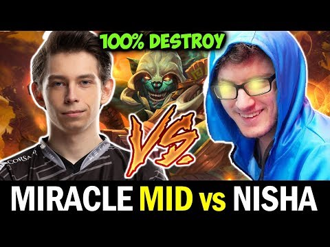 MIRACLE mid vs NISHA — Last Pick 100% Counter & Destroy Dota 2