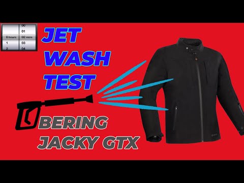 2 minute Jet Wash Test -  BERING Jacky GTX Laminate Motorcycle Jacket 4K Video | Bikerheadz.co.uk