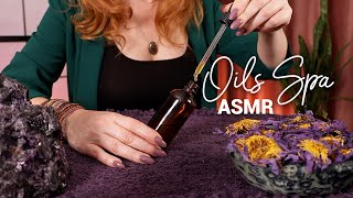 ASMR Blue Lotus Spa 💙 Facial Oils Appointment 💙 Dropper Bottles, Crystals, Sleepy Speaking