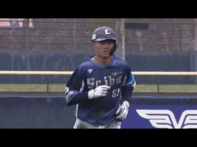 【ファーム】試合は振り出しに!! ライオンズ・長谷川信哉 同点の2ランホームランを放つ!!  2023年4月7日 北海道日本ハムファイターズ 対 埼玉西武ライオンズ