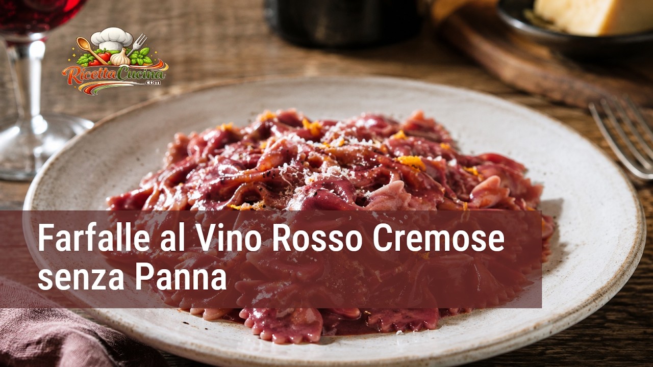 Anteprima video di Video Ricetta Farfalle al Vino Rosso Cremose senza Panna