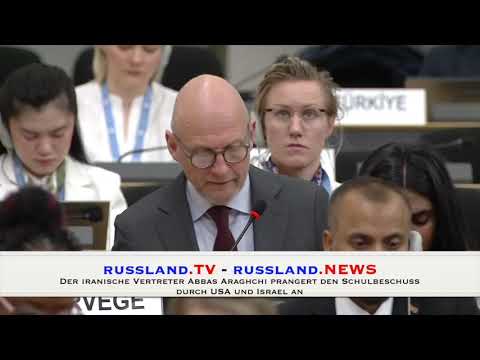 Der iranische Vertreter Abbas Araghchi prangert den Schulbeschuss durch USA und Israel an