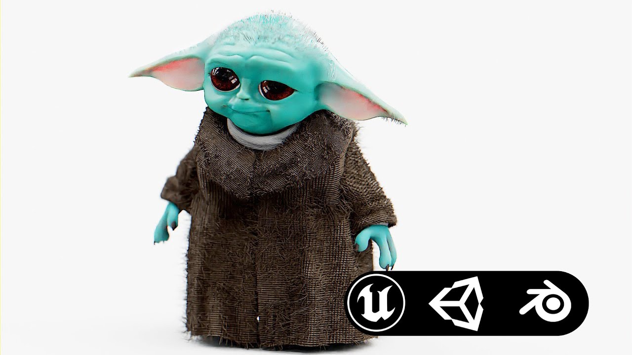 Baby Yoda Auto-Rig Pro Rigged For Mixamo Unreal Engine Unity 3D Model