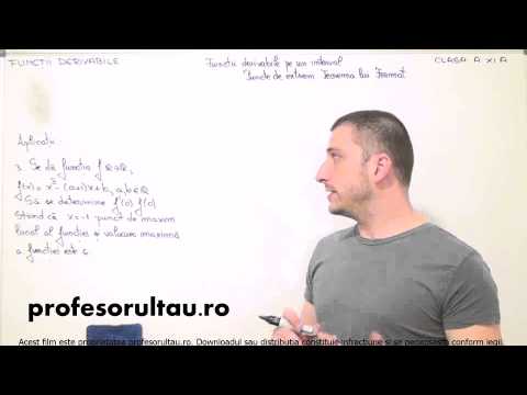 32   cls11   Functii derivabile   functii derivabile pe un interval puncte de extrem teorema lui Fermat   aplicatii   partea 3