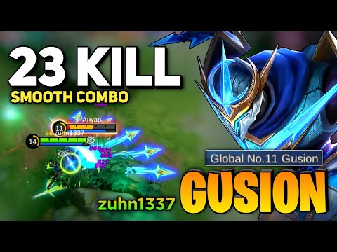 23 KILL! Gusion Best Build 2023 [ Gusion Gameplay Top Global ] By zhun1337 - Mobile Legends