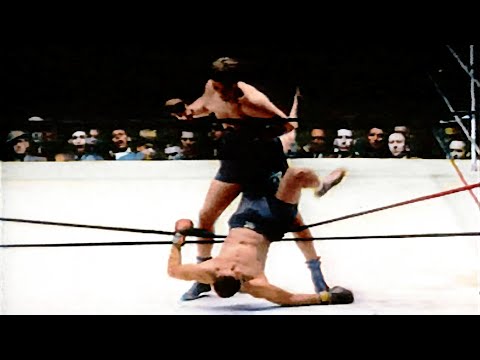 Louis knocked through the ropes! Joe Louis vs. Buddy Baer I (23.5.1941) - HD Highlights Colorized