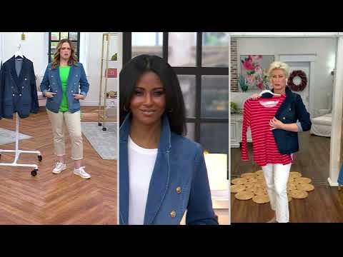 Belle by Kim Gravel Nautical Denim Blazer on QVC