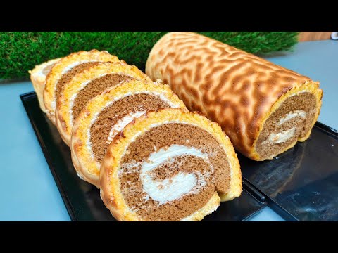 MOCHA TIGER ROLL  CAKE RECIPE