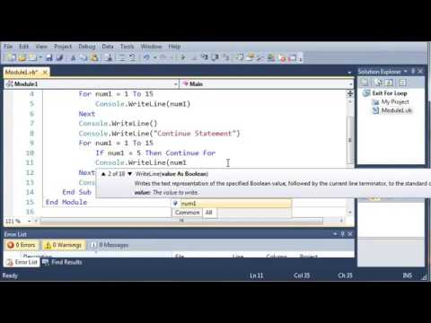Visual Basic Tutorial   29   Continue For