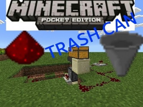 Minecraft PE - tutorial - how to make a redstone Trash Can