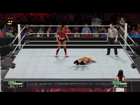 WWE 2K17 Nikki Bella w/Brie Bella Vs Carmella