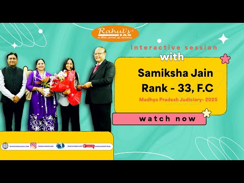 Interactive Session with Samiksha Jain | Rank 33 MPJS 2025 | Rahul’s IAS