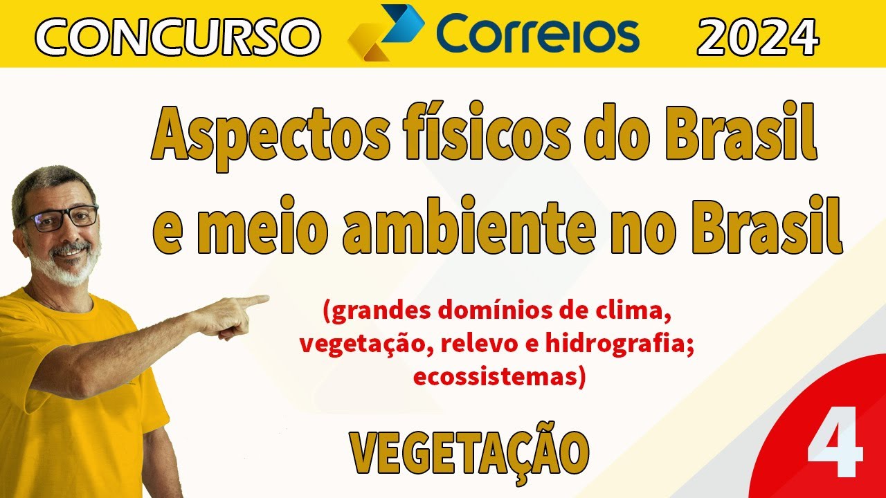 Aspectos físicos do Brasil e meio ambiente no Brasil Parte 4 grandes domínios de clima, vegetação.