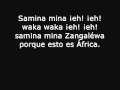 Shakira porque esto es Africa-Lyrics 