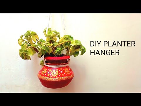 DIY Hanging pot with rope || 1 minute Hanging planter Quick and easy