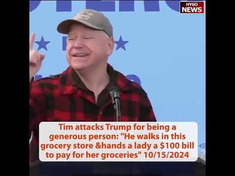 Tim attacks Trump generous: He hands lady $100 bill to pay for her groceries; CNN pushback mental
