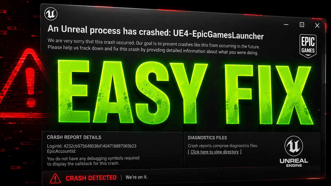 How To Fix an Unreal Process Has Crashed UE4 in Epic Games Launcher🎮🔥