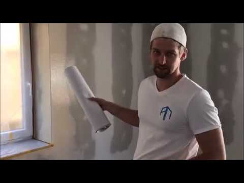 Fensterlaibung tapezieren mit Vliesrauhfaser