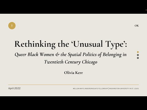 <p class="ql-align-center">Rethinking the 'Unusual Type': Queer Black Women &amp; the Spatial Politics of Belonging in Twentieth Century Chicago</p><p><br></p>