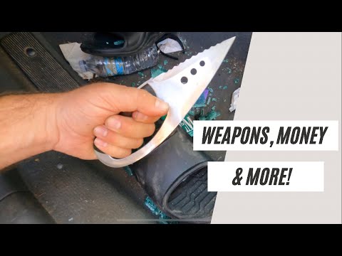 Treasure Hunting In Abandoned Cars At The Junkyard: I Found Weapons, Money, Jewelry, & More!