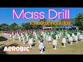 Mass Drill By School Students Aerobic Exercise
