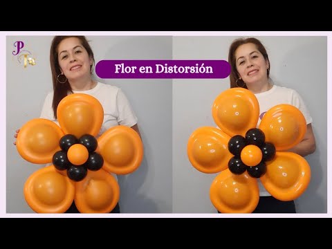 FLOR EN DISTORSION CON GLOBOS. FACIL😊. FLOWER BALLOONS