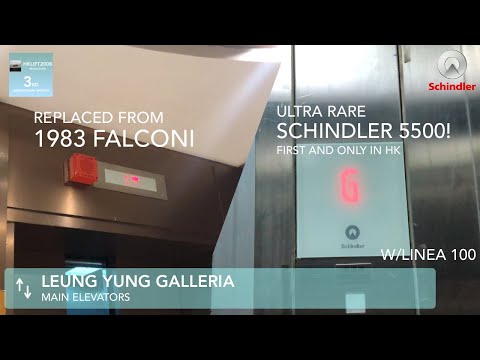 Leung Yung Galleria (Main Elevators) - ULTRA RARE Schindler 5500 Traction Elevators