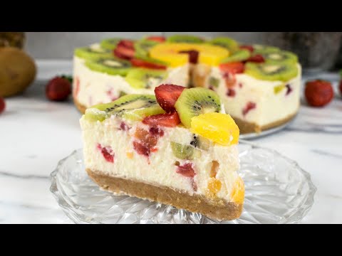 Savršena kremasta voćna torta - osvežavajuća torta koja se ne peče - bez jaja