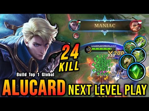 Almost SAVAGE!! 24 kills Alucard Green Build, Next Level Play!! - Build Top 1 Global Alucard ~ MLBB