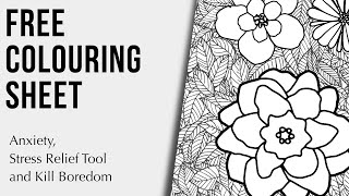 Free Colouring Sheet, Anxiety Stress Relief Tool, Kill Boredom - Week 5