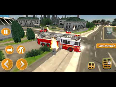 Flying Firefighter Truck Transform Robot Games gameplay