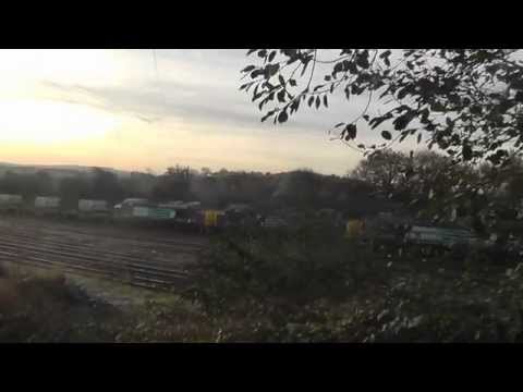 37607/37611 with 37425 DIT 6c53 Crewe - Sellafield  and 6k73 return, around Carnforth, 29th Oct.2014
