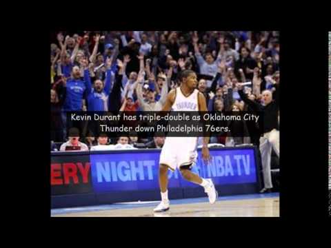 Kevin Durant leads Oklahoma City Thunder past Philadelphia 76ers.