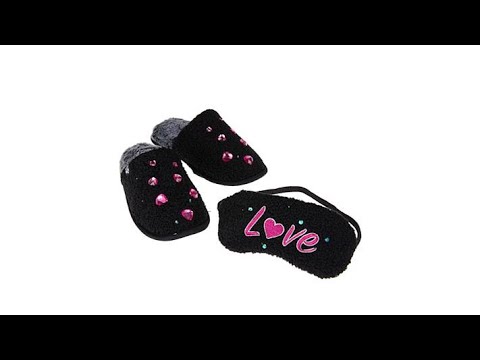 Foot Petals Valentine's Day Slipper and Sleep Mask Set