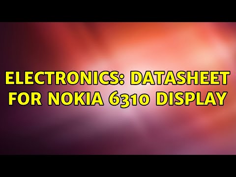 Electronics: Datasheet for Nokia 6310 display