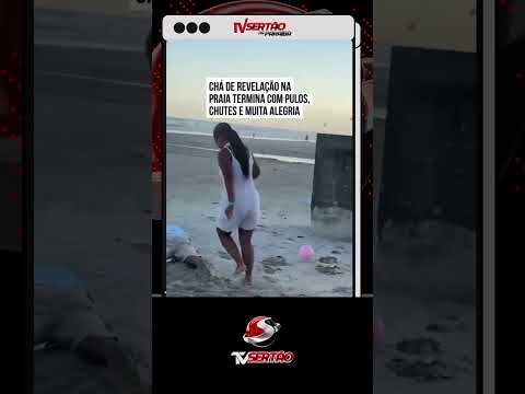 CHÁ REVELAÇÃO CAÓTICO: Spray explode, cenário vai ao chão e família comemora menino na praia 💙😱