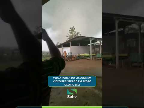 Veja a força do ciclone em vídeo registrado em Pedro Osório
