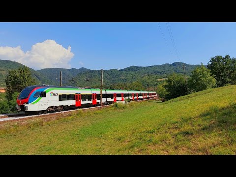 TiLo RABe 524 in transito a Rigoroso, corse prove tra Albenga e Chiasso