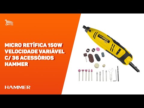 Micro Retífica 150W Velocidade Variável  com 36 Acessórios - Video