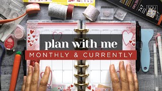 FEBRUARY PLAN WITH ME :: Monthly & Currently Page Memory Planner Setup in a Half Letter Discbound