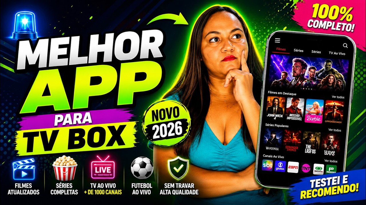 MELHOR APP PARA TV BOX 2026 | O App Mais Completo e Sem Travamentos!