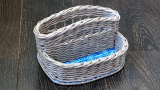 Как плести плетенку для специй из газетных трубочек