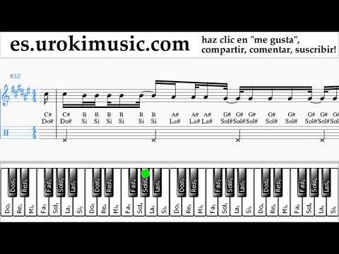 Como Tocar Piano (mano derecha) Ozuna x Romeo Santos - El Farsante Remix Tablatura um-i927