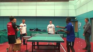 Damon Albarn, Blur & Gorillaz, gets table tennis coaching from England players for Radio 4