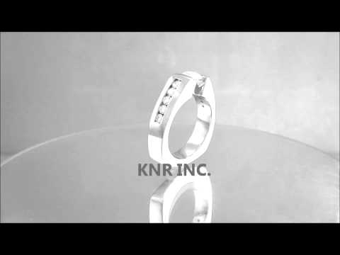 14K WHITE GOLD ROUND CUT DIAMOND ENGAGEMENT RING TENSION SET 1.30CT - KNR INC - 354