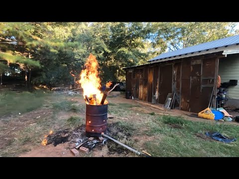 TURBO CHARGED BURN BARREL | GETTING SOME REAL CLEANUP DONE ON THE SHOP | GETTING CLOSER