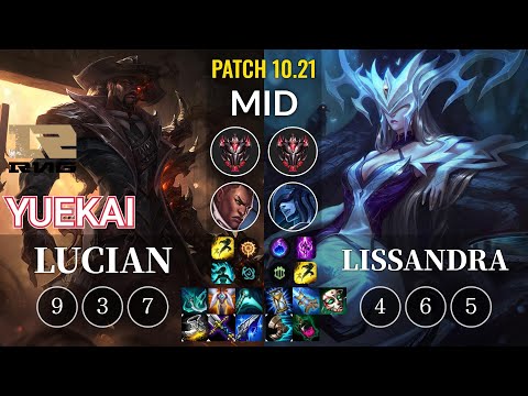 RNG yuekai Lucian vs Lissandra Mid - KR Patch 10.21