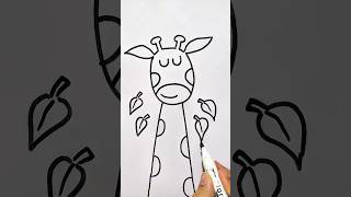 How to draw a Giraffe 🦒 | Cute Giraffe drawing for kids and beginners